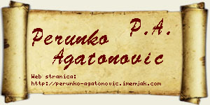 Perunko Agatonović vizit kartica